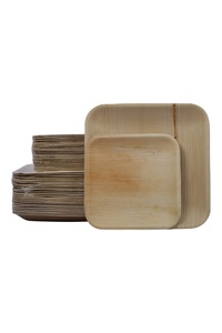 Plaque de feuille d'areca écologique de haute qualité Design gravé moderne carré biodégradable fournisseur de gros Inde Pack plats - Product Image 3
