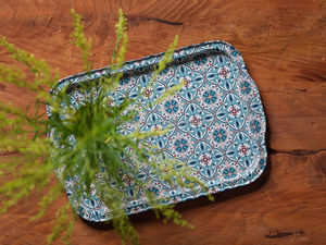 Nueva llegada moderna bandeja de acero inoxidable de gran tamaño de lujo diseño personalizado de Mandela superventas-Chocolate lacado portátil - Product Image 6