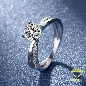 Elegant Round Cut Moissanite <b>Diamond</b> <b>Ring</b> In 925 Sterling Silver With Stones Luxury Solitaire Engagement Jewelry by trisha - Product Image 3