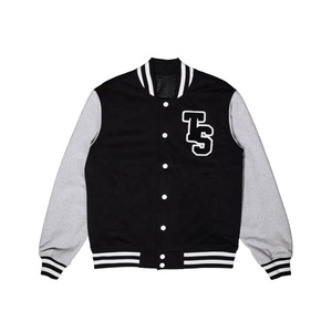 OEM Varsity <b>Jacket</b> Custom Logo Wool Body PU <b>Leather</b> Sleeve <b>Jacket</b> Heat-Transfer Logo Left Sleeve Sports Team School Uniform - Product Image 4