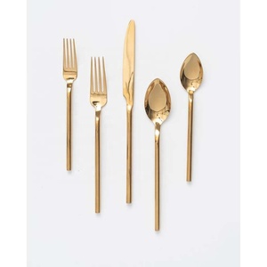 Ensemble de couverts design en métal épais avec manche en céramique, acier inoxydable, argenté, vaisselle, couverts - Product Image 3