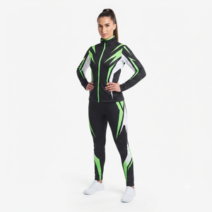 Women Performance Cheerleading Tracksuit Custom Team Sportswear Training Suit Full Zip <b>Jacket</b> and Pants - Product Image 2
