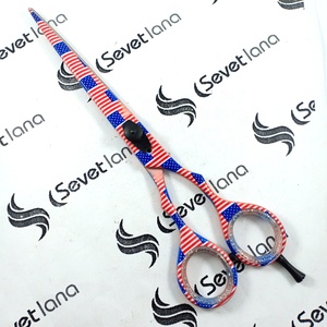Ciseaux à cheveux professionnels avec impression de drapeau américain, moulant et tranchant, de qualité supérieure, avec bord de rasoir, offre spéciale - Product Image 3