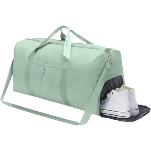 Unisex Gym Duffel <b>Bag</b> with Shoe Compartment Adjustable Strap Large Capacity Fabric Zipper Closure Casual Style Wholesale - Product Image 2