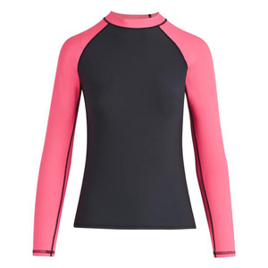 Men's Long Sleeve Rash Guard Mock Neck <b>Compression</b> <b>Shirt</b> <b>White</b> Gray Color Blocked Anti UV Athletic Base Layer Top - Product Image 1