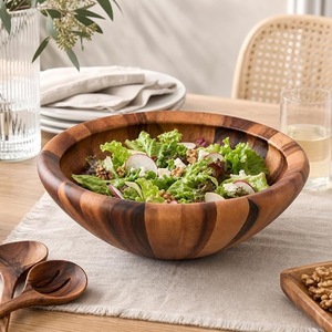 Tazón de Madera Rústico para Servir, Ecológico, Desechable, para Fiestas, Frutas, Ensaladas, Cocina, Comedor, Hogar, Restaurante - Product Image 3