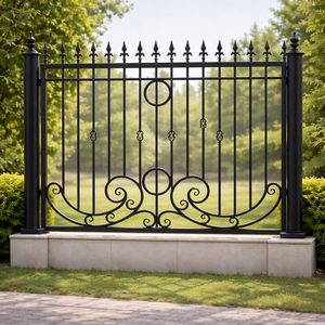 Paneles de Cerca de Hierro Forjado Premium de 6 Pies, Postes Metálicos Duraderos para Exteriores, Rejas Decorativas con Recubrimiento en Polvo para Privacidad Moderna - Product Image 2