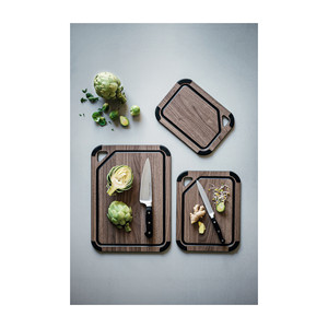 Set di 3 Taglieri in Noce con Bordi in Gomma per Uso in Cucina - Product Image 2