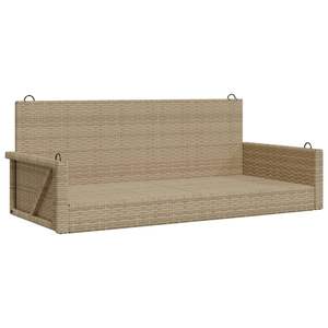 Panca a dondolo media in rattan sintetico beige con struttura in acciaio verniciato a polvere per patio - Product Image 2