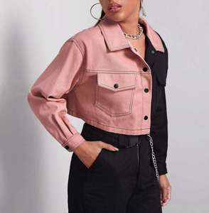 Wholesale New Arrival Women Summer Apparel Ladies Fashion Washed <b>Denim</b> <b>Jackets</b> Streetwear <b>Crop</b> <b>Denim</b> <b>Jackets</b> - Product Image 3