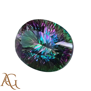 Topacio Místico Natural tallado con corte láser cóncavo, talla en intaglio, piedra preciosa suelta para fabricación de joyas, venta al por mayor, ovalado - Product Image 6