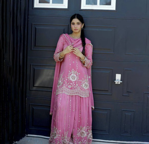 Women's Regular Fit Faux Georgette Lehenga Kurti Dupatta Heavy Embroidery Regular Length Winter Party Wedding Wear Adults <b>Abaya</b> - Product Image 1