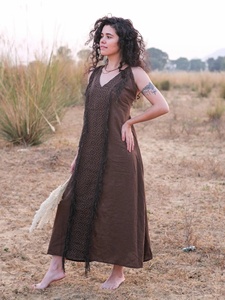 Vestido Halter Bohemio para Festival, Túnica Bohemia con Espalda Descubierta, Atuendo Fluido para Vacaciones de Verano en la Playa para Mujer - Product Image 3