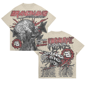 Camiseta de algodón 100% personalizada de alta calidad, transpirable, de corte holgado, manga corta, estampado gráfico, estilo hip hop, para verano. - Product Image 6