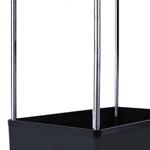Chariot de rangement multifonctionnel pliable noir à 4 niveaux en ABS, léger, avec roulettes, finition peinture laquée, pour salon et utilisation générale - Product Image 3