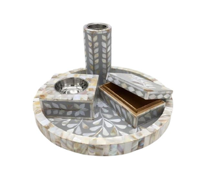 Brûleur d'encens de luxe en os incrusté, Bakhoor moderne en os incrusté, de la meilleure qualité, vente en gros, fabriqué à la main en Inde - Product Image 2