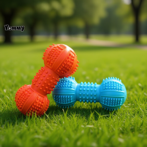 Yommy Pet <b>Dumbbell</b> Toy 6cm Blue Orange Interactive Dog Chew Toy - Product Image 3