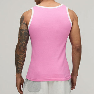 Sleeveless Solid Color Men Ribbed Material High Stretchy Quick Dry Longline Slim Fit Breathable Tank Top Summer Athletic Fit - Product Image 4