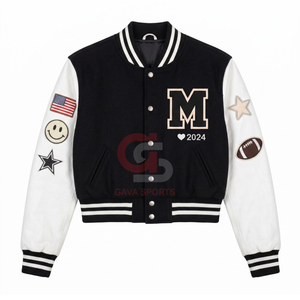 Chaqueta de invierno personalizada con bordado varsity para mujer y chaqueta de moda urbana para mujer de colegios y universidades. - Product Image 1