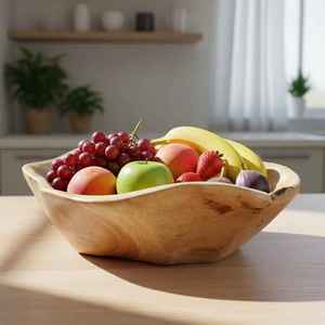 Bol en bois de hêtre écologique, fait main, de haute qualité, naturel, personnalisé, design moderne, pour les dîners de fête, vaisselle, légumes - Product Image 1