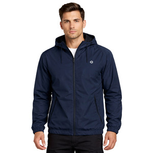 Chaqueta cortavientos impermeable personalizada para hombre, ligera, de nailon, con capucha, para lluvia, con logotipo personalizado, alta calidad, venta al por mayor, MOQ bajo - Product Image 1