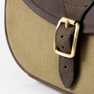 MORTAL SAGA Elegante Bolsa para Cartuchos de Cuero de Vaca Curtido al Aceite, Lona Caqui de Alta Calidad para Accesorios de Caza - Product Image 5