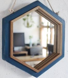 Natural Wooden Frame Wall Mirror Farmhouse Style Decorative Mirror for Living Room Bedroom Entryway Home Decoration <b>Wood</b> Frames - Product Image 4
