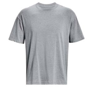 เสื้อยืดคอกลมโอเวอร์ไซส์สีเทาผ้าฝ้ายสำหรับผู้ชาย แขนสั้น สไตล์ลำลอง ทรงพอดีตัว - Product Image 3