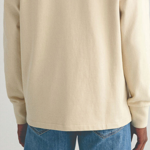Polo de Manga Larga Color Crema para Hombre, de Algodón Tejido, Cuello con Botones, Estilo Casual para Primavera - Product Image 5
