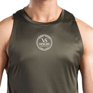 T-shirt de sport ample en coton pour homme Olive Charger Drop Sleeves – Idéal pour l'entraînement, la musculation et le fitness - Product Image 5