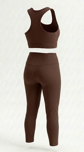 Vêtements de sport pour femmes, ensemble de yoga 2 pièces, tenue de fitness, ensemble de yoga hautement élastique, vêtements d'entraînement respirants, ensemble actif - Product Image 2