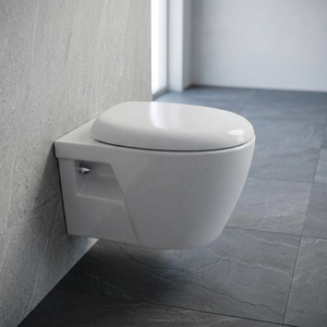 <b>Ceramic</b> Wall Hung Toilet P-Trap Water Closet Modern Porcelain Sanitary Ware Bathroom WC <b>Pan</b> Glazed Finish - Product Image 5