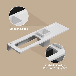 Support mural double pour évier, en métal robuste, organisateur de rangement pour cuisine et salle de bain, double niveau, finition argentée - Product Image 6