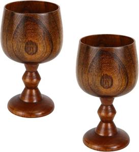 Juego de Copas de Vino de Madera Hechas a Mano, Copas de Madera Natural Reutilizables, Juego de Regalo Ecológico para Bar - Product Image 5
