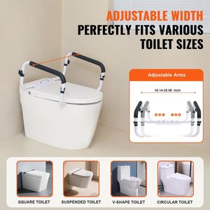 Maniglia di Sicurezza per WC con Capacità di 300 Libbre, Larghezza Regolabile, Facile Installazione, Attrezzatura di Sicurezza per Bagno, Maniglie per Sedili WC per la Maggior Parte dei Modelli - Product Image 1