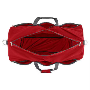 Bolsa de Lona Plegable Roja de Nailon, Gran Capacidad, para Viajes, Gimnasio, Fin de Semana, con Cierre, Asa Suave, Correa para Hombro, Forro de Poliéster - Product Image 3