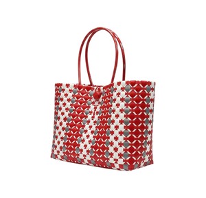 Elegant Bold Tone Woven Plastic <b>Cord</b> Handmade <b>Bag</b> And Handbag Stylish Ladies Beach Holiday Casual Shoulder <b>Tote</b> - Product Image 1