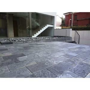 Dalles en pierre d'ardoise gris argenté naturel pour revêtements muraux, revêtements de sol, pavage extérieur et projets d'aménagement paysager - Product Image 2