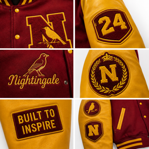 Premium Wool Varsity <b>Jacket</b> <b>Leather</b> Sleeves Custom Chenille Patch Embroidered College <b>Jacket</b> Embroidery Varsity <b>Jackets</b> - Product Image 5