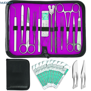 Kit de Herramientas de Sutura Manual de Acero Inoxidable Alemán, Porta Bisturís, Pinzas Mosquito, Tijeras para Iris, Certificado CE - Product Image 1