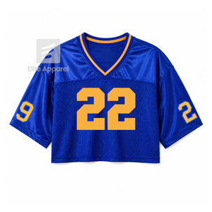 Camiseta personalizada de la hermandad Sigma Gamma Rho con cuello en V, color sólido, manga corta, azul y dorado, estilo casual para mujer, de malla de poliéster. - Product Image 2