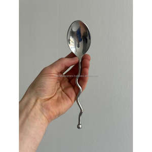 ชุดช้อนสแตนเลสซิกแซก4ชิ้นคุณภาพดีชุดช้อนรับประทานอาหารสำหรับร้านอาหารโรงแรม - Product Image 3