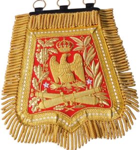 Écusson brodé sur mesure en soie tissée, écologique, de luxe, à coudre, avec aimant intégré, style Napoléon, brodé à la main, type sabretache - Product Image 2