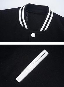 Stonefield Manufacturing Varsity Jacket-100% Wool Hooded Waterproof Reversible <b>Stand</b> Geometric/Cartoon Streetwear Winter - Product Image 4