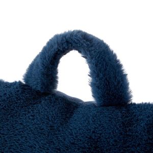 Cuscino in Pelliccia Sintetica Lavorata a Maglia, Colore Indaco, Set da 2 per Divano e Arredamento Camera da Letto - Product Image 5