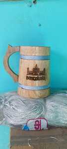 Eco-Friendly Polished Wooden Viking <b>Mug</b> with Hand Carved Engraving and Animal Design-Valentine's Day & Halloween Gift - Product Image 2