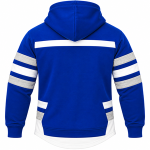 Sudadera con Capucha Azul Rey para Hombre Phi Beta Sigma con Bordado del Escudo, Cuello con Cordones, Mangas a Rayas y Bolsillo Canguro - Fraternidad - Product Image 4