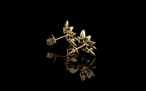 Party <b>Fine</b> Jewelry Elegant Floral Diamond <b>Stud</b> <b>Earrings</b> with Marquise and Round Brilliant Cut for Weddings Luxury daily wear - Product Image 4