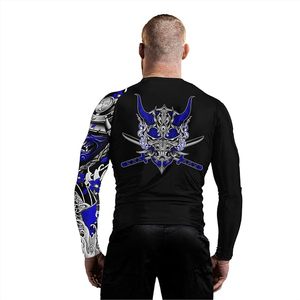 Custom Design Men's Long Sleeve Rashguard BJJ Compression Wear 100% Polyester Premium Quality OEM Service <b>Heat</b>-Transfer Printed - Product Image 4