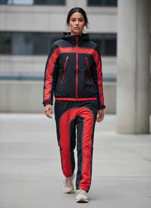 ชุดเซ็ตแทรคสูทสตรีทแวร์แบบมีฮู้ด น้ำหนักเบา ระบายอากาศได้ดี พร้อมแผงเทคโนโลยีเฉพาะตัว ชุดกีฬาพรีเมียม - Product Image 6